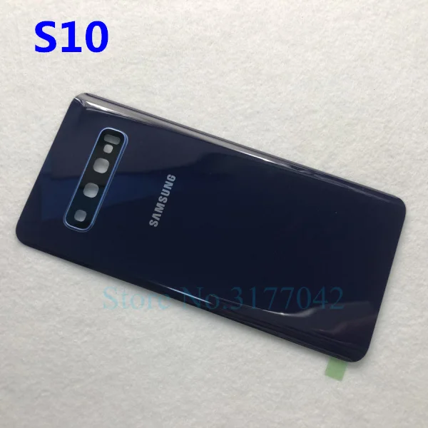 Samsung задняя Батарея Крышка для samsung Galaxy S10 плюс S10 S10e S10+ G9750 SM-G975F G9730 SM-G973F G970F сзади Стекло чехол - Цвет: S10 blue