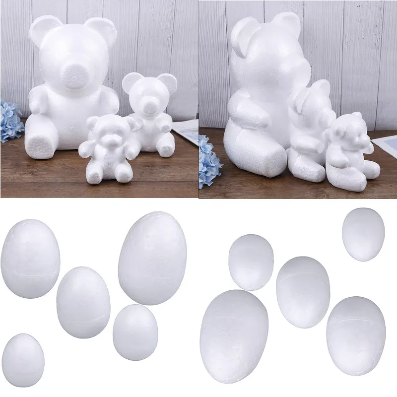 

Modelling Polystyrene Styrofoam Foam Bear Egg White Craft Balls For DIY Christmas Party Decoration Supplies Gifts