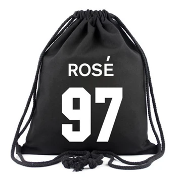 

BLACKPINK Drawstring Canvas Backpack Unisex Student Fashion School Bags Harajuku Shoulder Bags 2019 New Kpop Drop Shipping