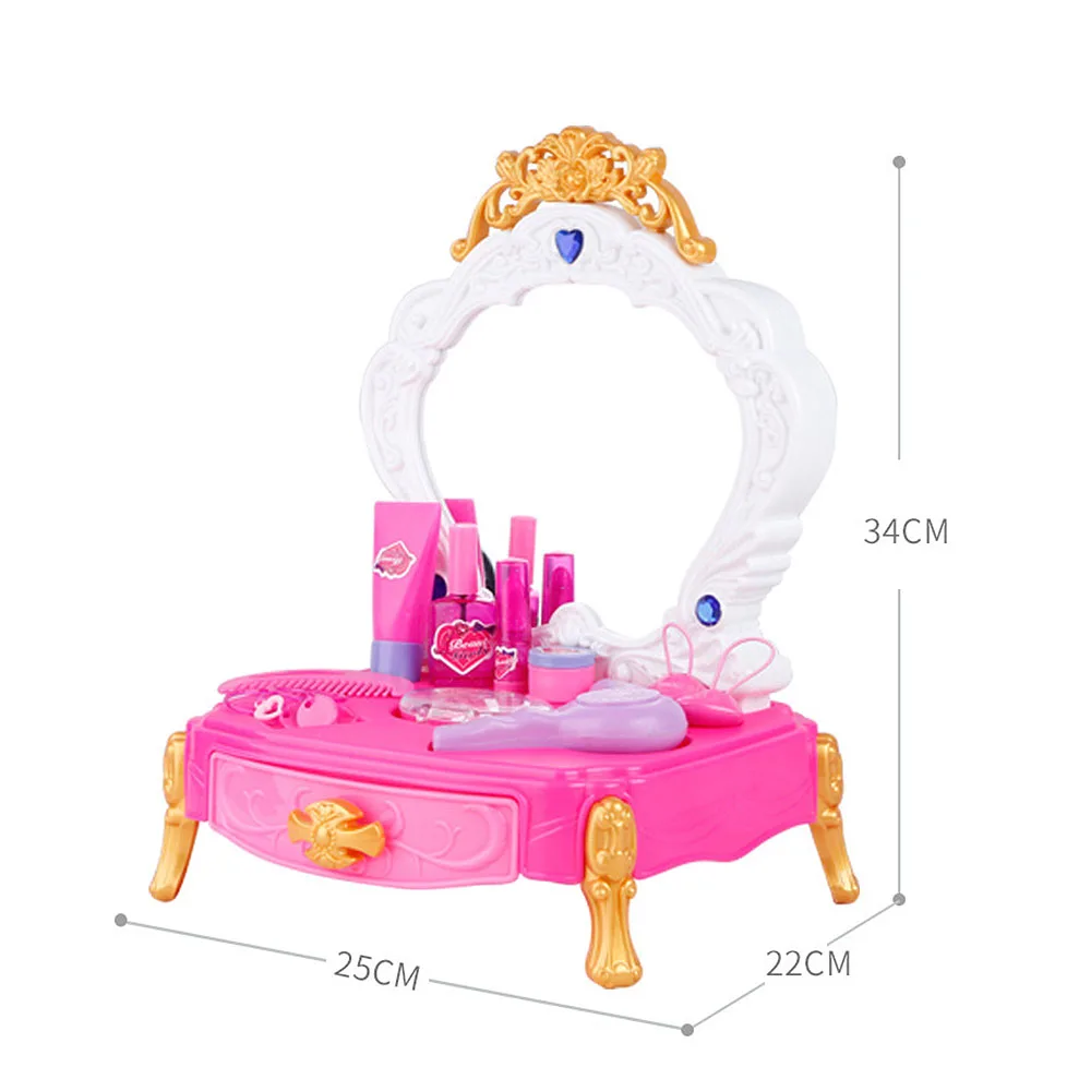 

Girls Princess Make Up Dressing Table Dresser Beauty Salon Dolls Playset with Light Up Mirror Hair Dryer Girls Pretend Play Toys