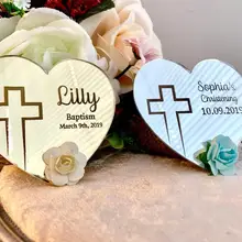 20 шт./партия индивидуальная в форме сердца Рождественская, для крещения вечерние, подарок для детского душа