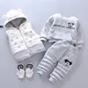 Baby Boys Girls Christmas Cartoon Autumn Winter Warm Vest Coat+Sweatshirt+Pants 3Pcs Infant Kids Children Sports Suit Clothes 1