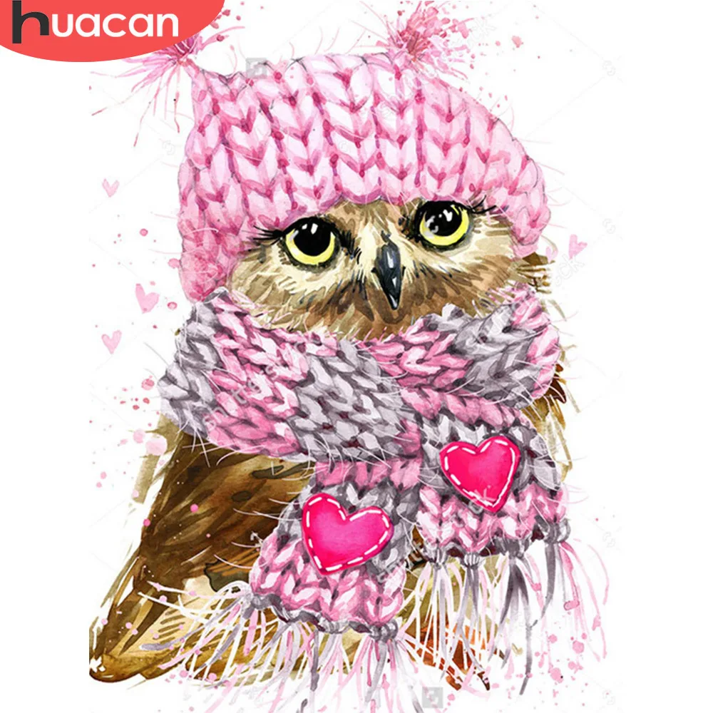 

HUACAN 5D Owl Diamond Painting Cross Stitch Diamond Embroidery Full Square Rhinestones Pattern Home Decoration Needle Craft Art