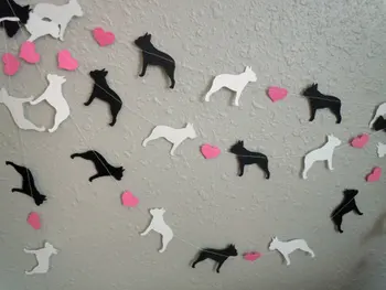 

Boston Terrier Love Paper Garland - Valentine's Day Decor - Choose Your Colors