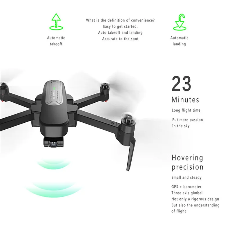  Hubsan H117S Zino GPS 5.8G 1KM Foldable Arm FPV with 4K UHD Camera 3-Axis Gimbal Customized RC Dron