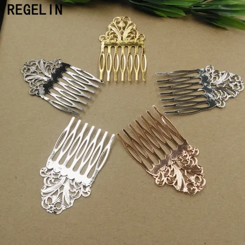 REGELIN Vintage 7 Zähne Kamm Haar Schmuck Charme Frauen Blume Haarnadel Haarspangen Barrettes Retro Mode Haar Tragen