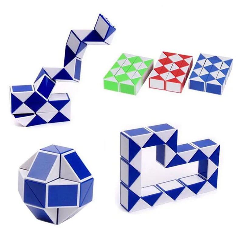 

24 Sections Magic cube Snake Ruler Magic Snake Twist Puzzle mini size Funny Fidget Cube Hand Spin Anti-stress Toy random color