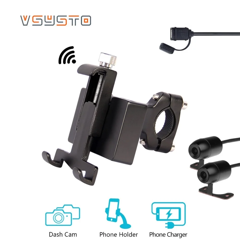 VSYSTO P4F моторегистратор wifi мотоциклетный видеорегистратор зарядное устройство