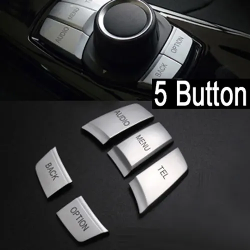 Автомобильный Стайлинг для BMW F10 F20 F30 X3 X5 X6 E60 E90 1 3 серии Idrive крышка мультимедийной панели кнопки abs крышка интерьерные наклейки - Название цвета: 5 buttons cover