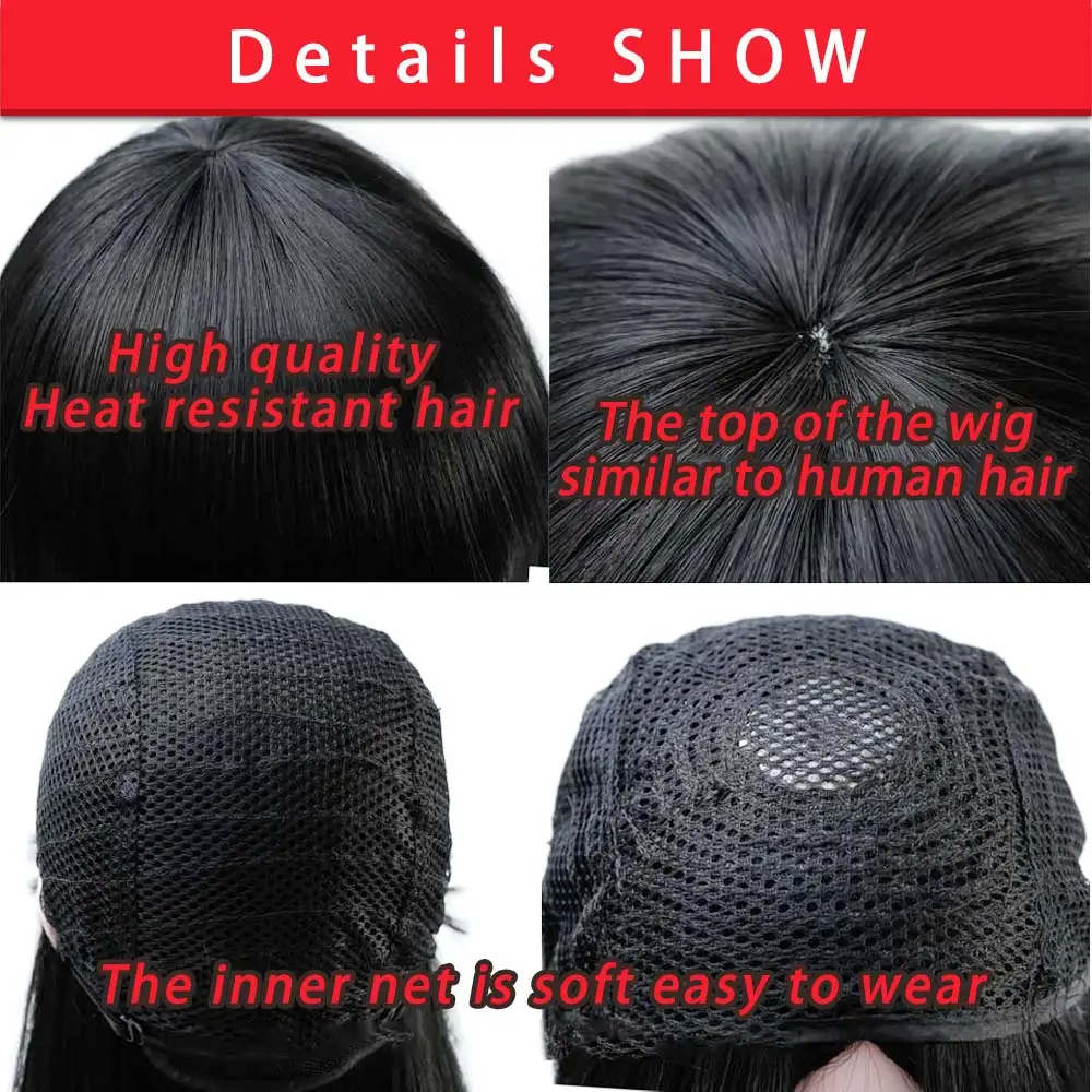 Rode Pruik 22 Inch Long Wig With Bangs For Black Women Heat Resistant Ladies Wigs Cosplay Straight Wig Synthetic Hair Extension Rode Pruik 22 Inch Long Wig With Bangs For Black Women Heat Resistant Ladies Wigs Cosplay Straight Wig Synthetic Hair Extension