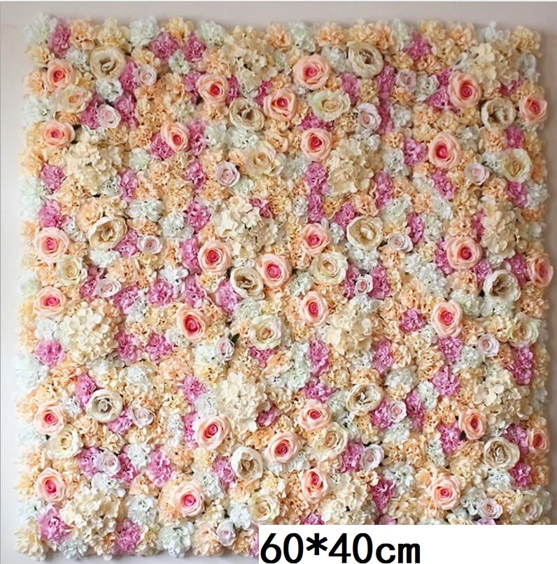 

60X40CM Artificial Silk Rose Flower Wall Wedding Christmas Decoration Decorative Silk Hydrangea Wedding Decoration Backdrop
