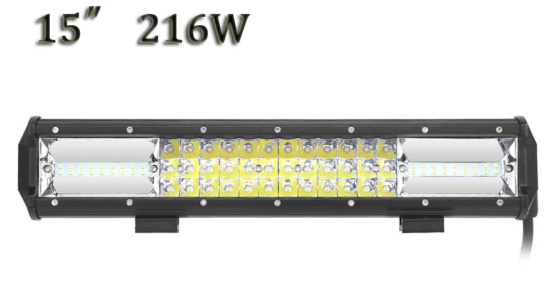 ECAHAYAKU 54 Вт 162 Вт 216 Вт " 11" 1" трехрядный светодиодный светильник, комбинированный луч 6000 К светодиодный светильник 4X4 4WD для внедорожника