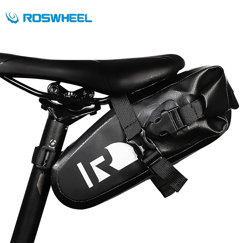 

ROSWHEEL Bicycle Seat Bag Waterproof Cycling Bike Saddle Bag Under Seat Pack Tail Pouch Outdoor PVC Light Weight Saddle Pouch