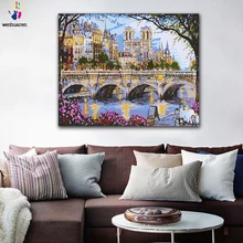 DIY картина по номерам Британский Риверсайд красота фигурные рисунки по номерам с наборы 40x50 оформлена