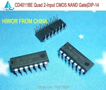 

100pcs/lot CD4011BE CD4011 DIP-14 Quad 2 Input CMOS NAND Gate