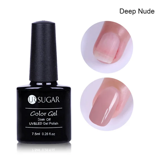 Ur Sugar 7,5 мл поливинилхлоридный акриловый гель для ногтей с кристаллами, УФ светодиодный Гель-лак для наращивания - Цвет: Deep Nude