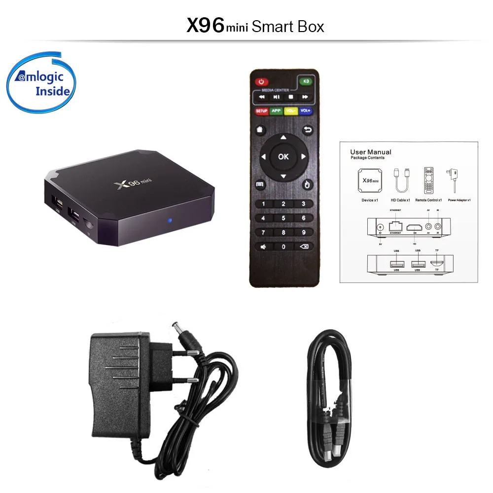 Смарт ТВ приставка Procaja X96mini Android 7 1 X96 Mini TV Box ГБ/2 Гб RAM 8 ГБ/16 ГБ ROM Amlogic S905W Penta Core Set Top