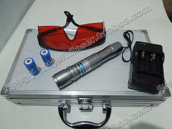

high power blue laser pointer 80000m 445nm 450nm Light burning match/paper/dry wood/candle/black/5 caps+glasses+gift box Hunting