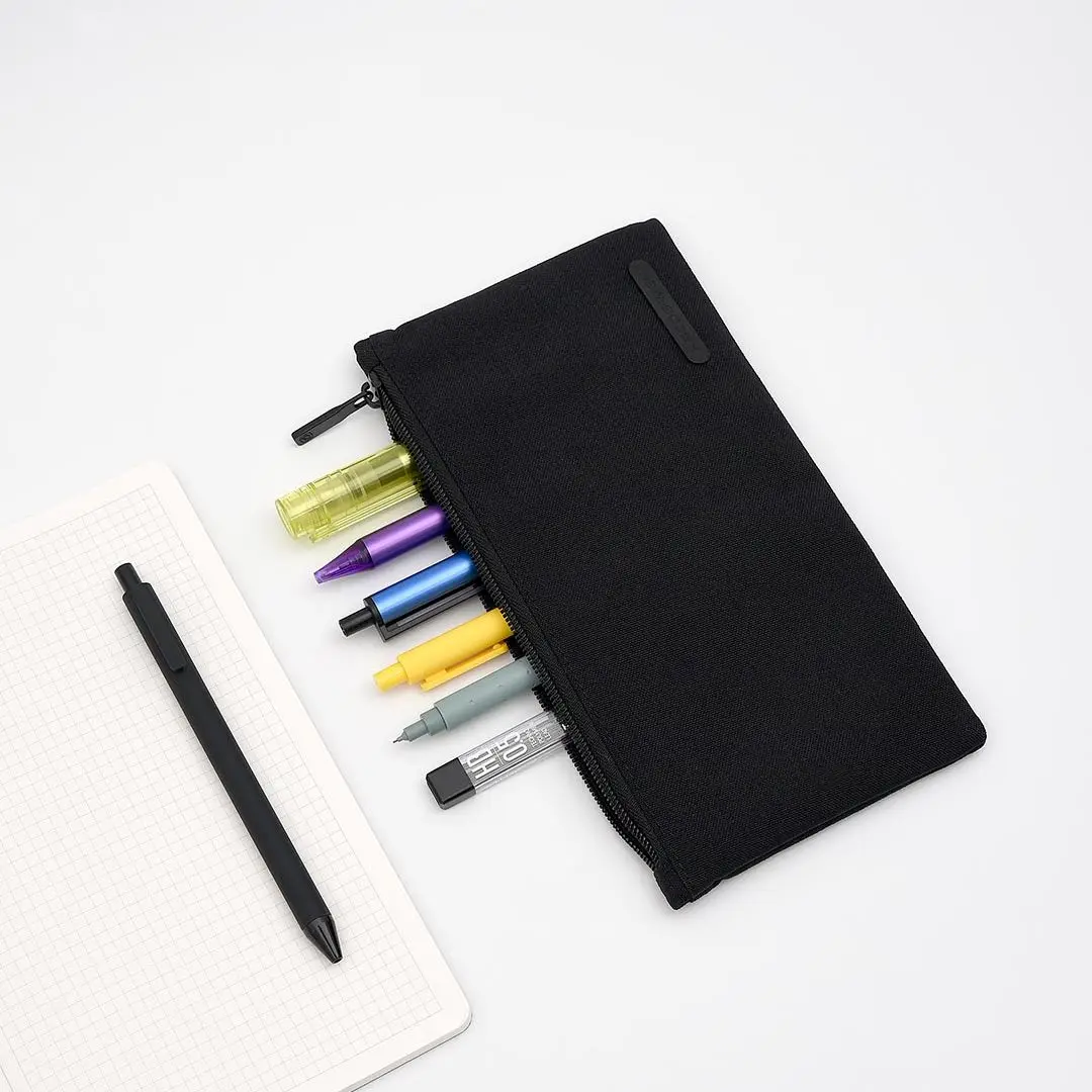 Сумка-карандаш Xiaomi простые школьные офисные канцелярские принадлежности для канцелярских принадлежностей офисные школьные принадлежности карандаш ящик мешок для девочек мальчиков - Цвет: Черный