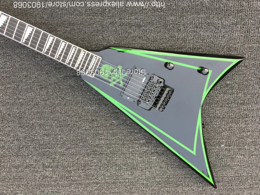 Custom shop ALEXI LAIHO GREENY signature электрогитара высокое качество ES V Форма двойная tremolo