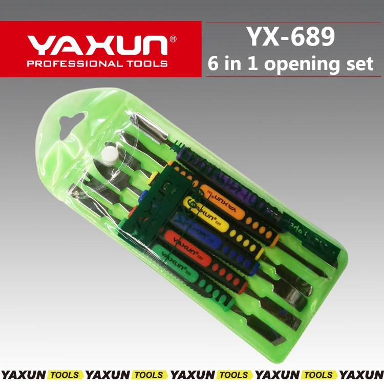 

YX689 6pcs/Set Dual Ends Metal Spudger Set for iPhone iPad Tablet Mobile Phone Prying Opening Repair Tool Kit Hand Tool Set