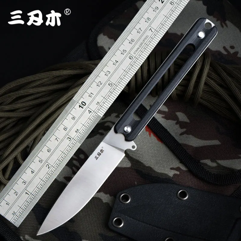 

Sanrenmu S731 Fixed Knife 8cr13mov Blade G10 Handle outdoor camping survival tactical hunting bushcraft knife Utility K Sheath