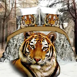 3D картина маслом головы тигра печати Обувь для мальчиков Домашний Декор Постельные принадлежности Простыни Наборы для ухода за кожей 4 шт