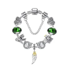 Малый бусина-медведь ювелирные изделия, полые перо кулон, браслет, DIY змеиные кости браслет, Модные украшения, HMF126