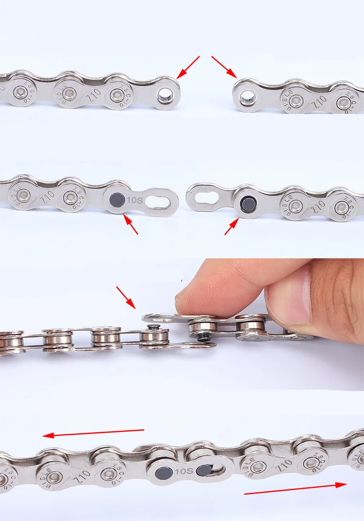 Excellent DUST High Quality Compatibility 6/7/8/9/10 speed Stainless Steel Chain 116 Section For Mountain Road Bicycle Cycling Chain 6