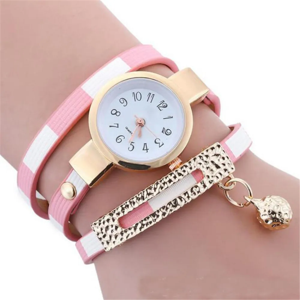 

Alloy Hanging Ball Quartz Ladies Circle Bracelet Watch Female Color Matching Canvas Simple Casual Watch