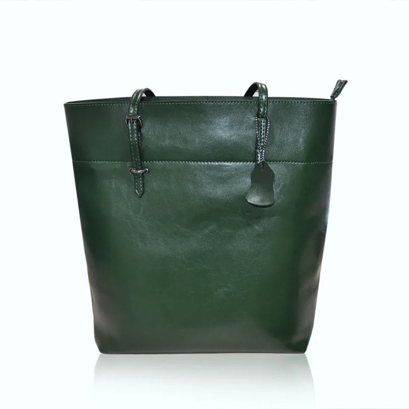 European and American ladies oil wax leather motorcycle bag Leather large-capacity, gray shoulder motorcycle cross bag