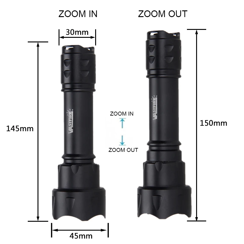 Metros de Foco com Zoom Lâmpada de Radiação Infravermelha de Visão Luz da Tocha Nova Atualização ir Luz Arma 400 Levou Noturna 7 w 850nm 10 Luzes de armas