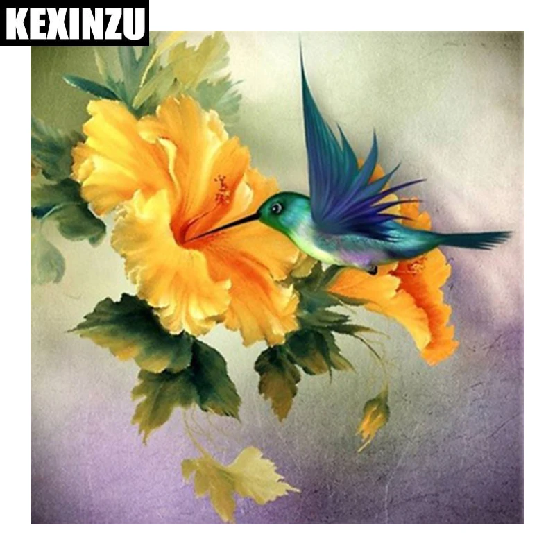 

%100 Full Square/Round 5DDiamond Painting"Birds and flowers"3D Embroidery Cross Stitch Rhinestone Mosaic Home wedding decoration