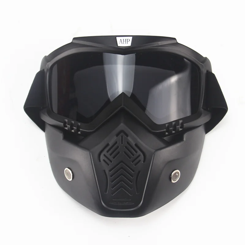 

Motocross Modular Mask Detachable Goggles And Mouth Filter Perfect for Open Face Motorcycle Half Helmet or Vintage Helmets