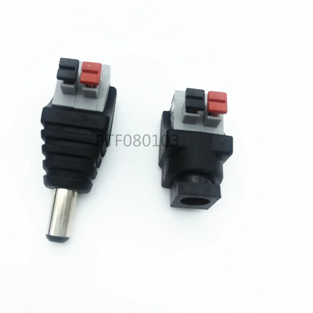 

DC Connector for LED Strip Design Clip Spring Connector 5.5*2.1mm Male Female DC Connector Adapter, 5pcs/lot.