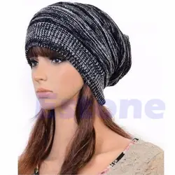 Новое поступление, Высококачественная женская вязаная свободная шапка Beanie BERET, Зимняя Теплая Лыжная Кепка унисекс большого размера