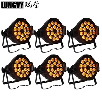 

Free shipping (6pcs/lot) New Stage Led Par Light 18*18W RGBWA UV 6in1 LED Par Can Indoor DJ DISCO Party Christmas Decoration