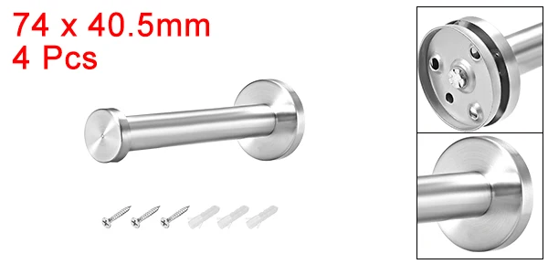 74 x 40.5mm Uxcell 4 шт. Серебряный тон Нержавеющая Сталь Крючки для халатов один высокое качество настенный крючок длина 53 мм 74 мм 103 мм 205 мм - Цвет: 74 x 40.5mm