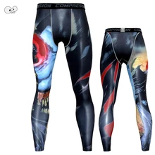 Новинка, мужские компрессионные колготки, леггинсы, 3D, для бега, бега, спортзала, фитнеса, брюки для тренировок, Кроссфит, бодибилдинга, брюки «ММА», мужские