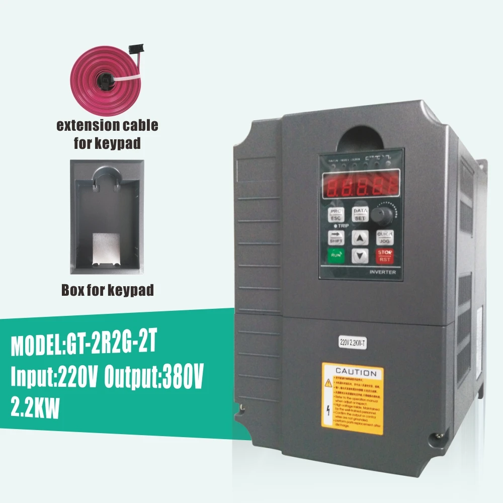 HUANYANG VFD Drives 2.2KW motor Tens&atilde;o de Sa&iacute;da da Tens&atilde;o de Entrada 220 v 380 v conversor de frequ&ecirc;ncia & cabo de extens&atilde;o + bra&ccedil;adeira frete gr&aacute;tis