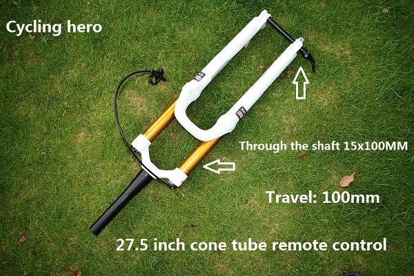 15x100 мм через вал горный велосипед пневматическая подвеска вилка 26 и 27,5 дюймов производительность цена превышает FOX and SHOX - Цвет: 27.5