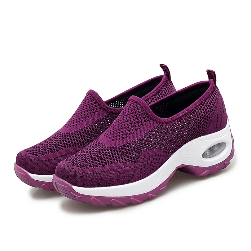 Женские дышащие кроссовки без шнуровки LIN KING повседневные туфли с вырезами на