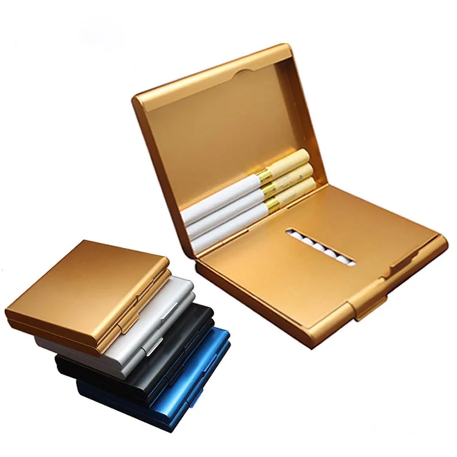 

Aluminum Cigarette Case Storage for 20 Cigarettes Holder Double Sided Flip Open Pocket-Cigarette Case Storage Container Gifts