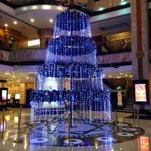 640 светодиодный поток воды водопад занавес огни Фея гирлянда Рождество украшения сада 6 м(Ш)* 3 м(в)-белый