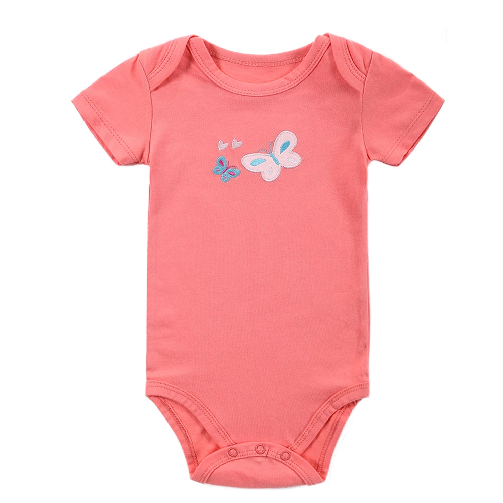 Newborn Baby Bodysuits Girls Cotton Short Sleeve Character Butterfly