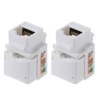 

2Pcs CAT6 Network Module Information Socket RJ45 Connector Adapter Keystone Jack