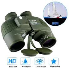 Tactical Military Binoculars Bosile 10x50 Navy Binocular With Rangefinder and Compass Reticle Illuminant Telescope Waterproof