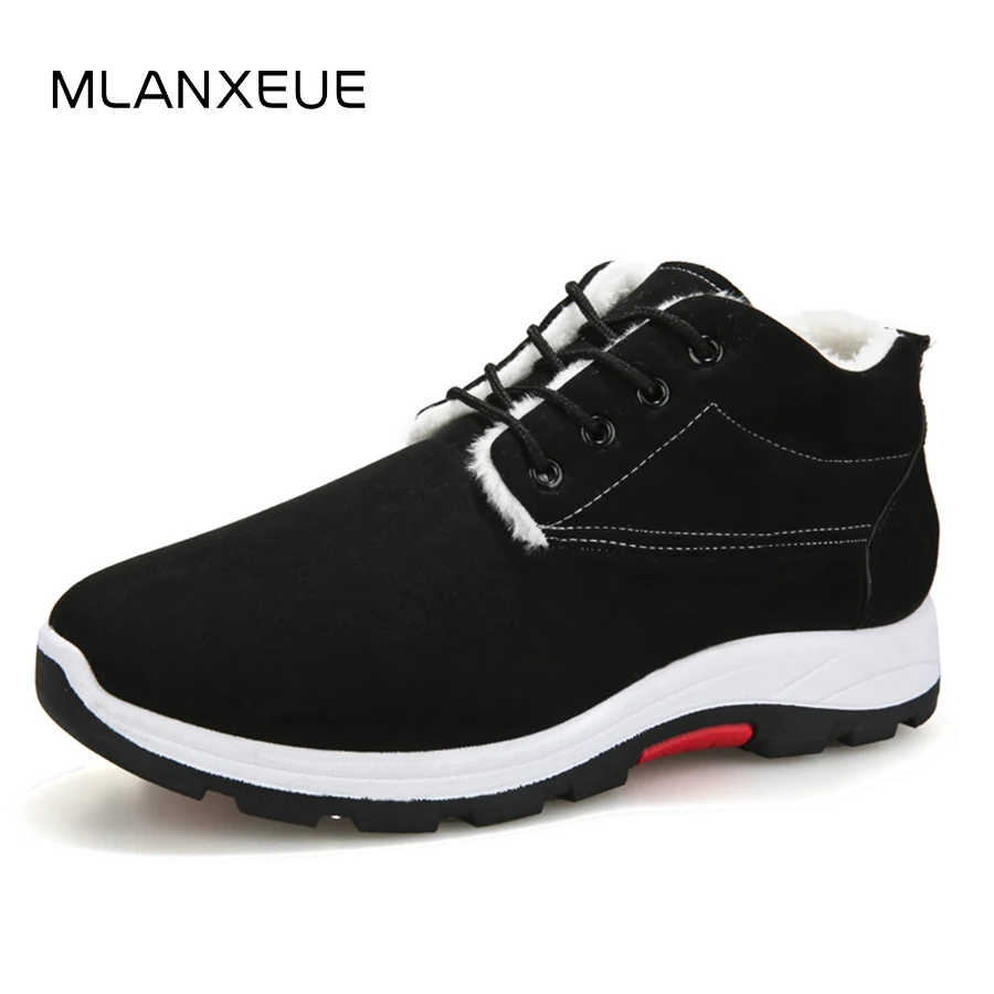 

Simple Men Cotton Shoes Add Velvet Slip On Man Snow Boots Shoes Men Plus Size Martin Boots Winter Warm Male Casual Shoes Fashion