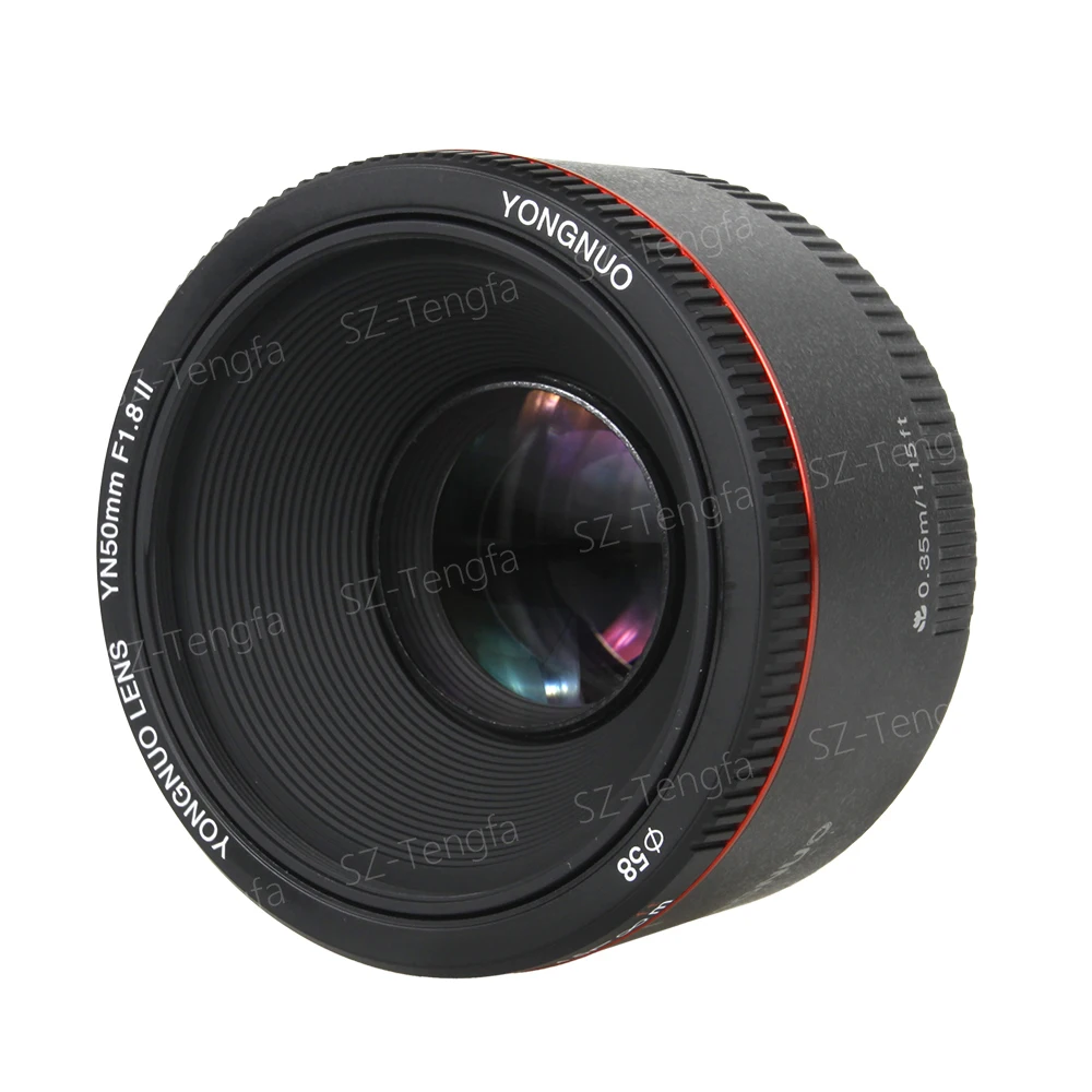 Yongnuo YN50MM F1.8 II AF/MF 0,35 M фокусное расстояние стандартный объектив для Canon EOS EF крепление