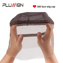 Plussign 1 шт. полный парик 360 кепки дышащие невидимые волосы чистая парик кепки для изготовления Искусственные парики ткачество кепки s с регулируемым ремешком